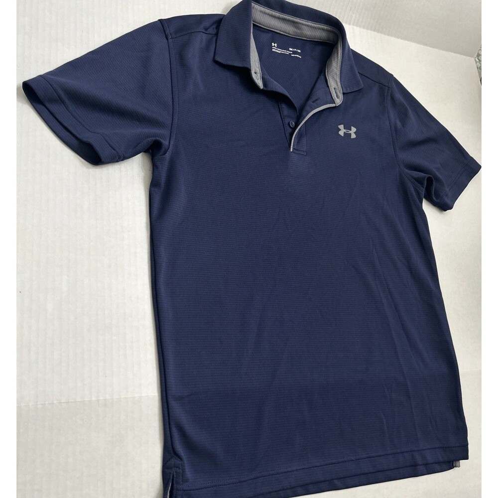 Under Armour Heat Gear Loose Blue Golf Polo Shirt Men’s Size S